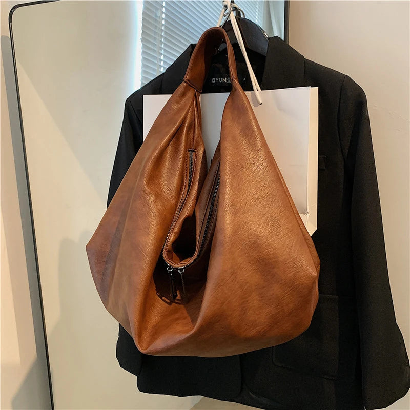 Borsa Donna Nera Grande Hobo - Pelle Morbida Viaggio Shopping