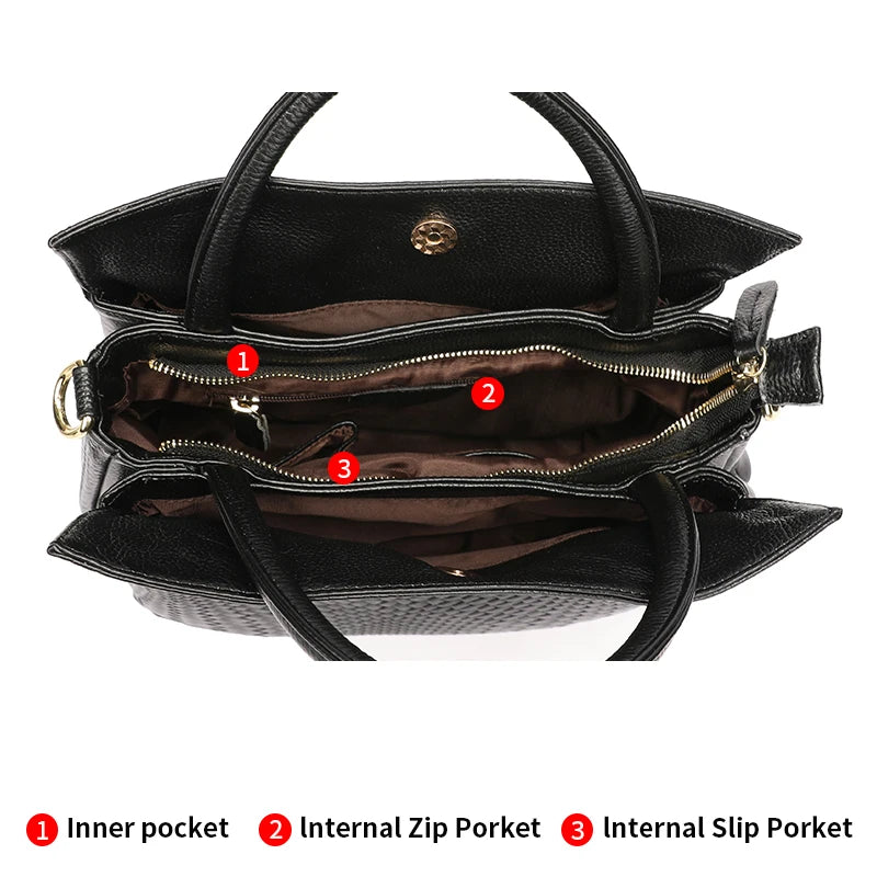 Borsa Donna Intrecciata Nera - Pelle Bovina Luxury Lavoro
