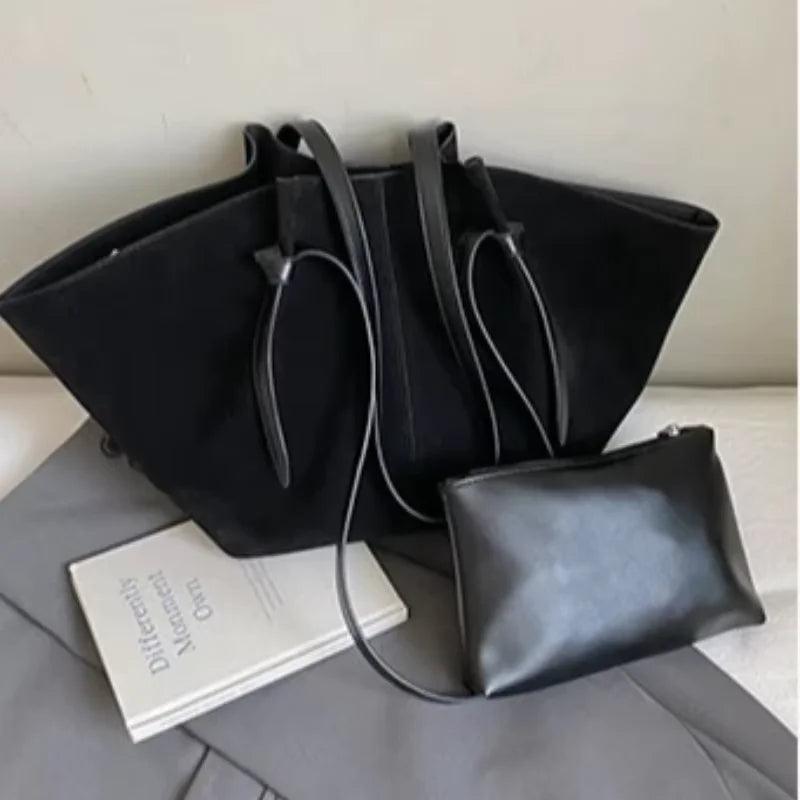 Borsa Tote Donna in Camoscio Sintetico - Grande Capacità Design Luxury