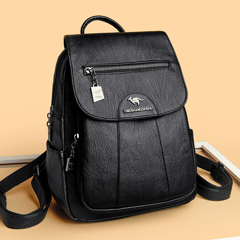 5 Color Women Soft Leather Backpacks Vintage Female Shoulder Bags Sac a Dos Casual Travel Ladies Bagpack Mochilas School Bags