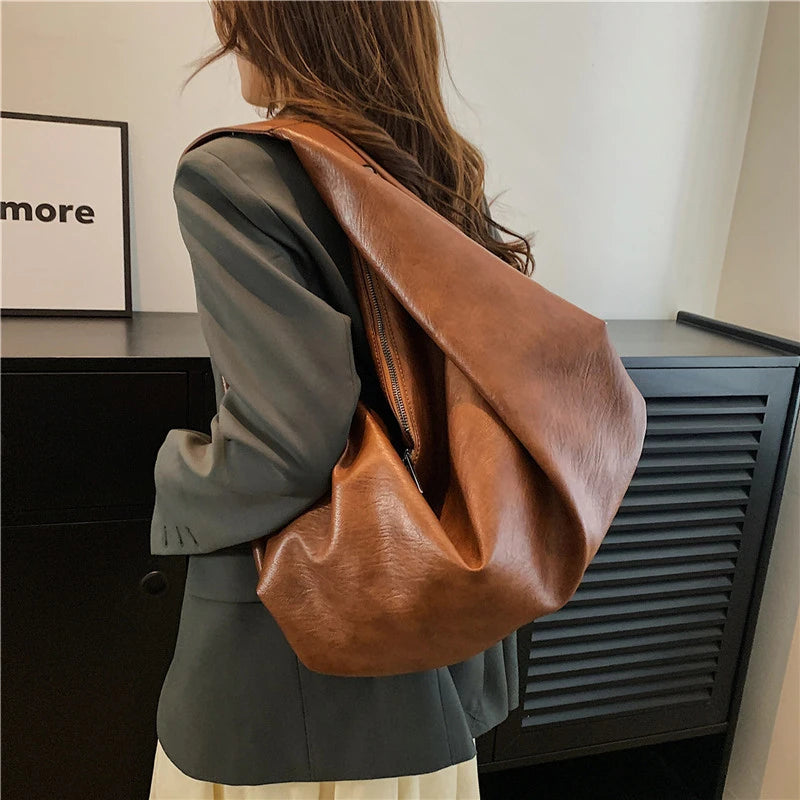 Borsa Donna Nera Grande Hobo - Pelle Morbida Viaggio Shopping