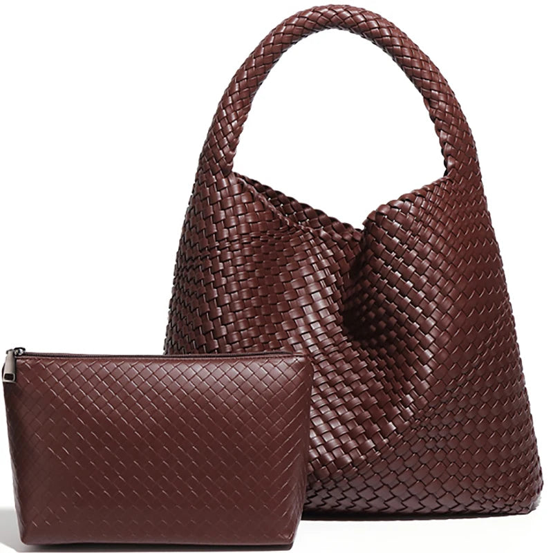 Borsa Tote Intrecciata Donna - Pelle Morbida Estate Viaggio Spiaggia