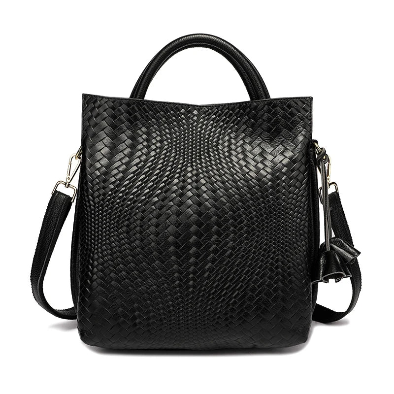 Borsa Donna Intrecciata Nera - Pelle Bovina Luxury Lavoro