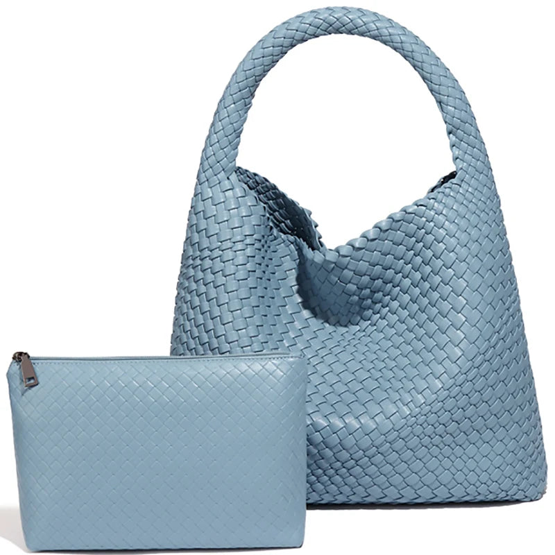Borsa Tote Intrecciata Donna - Pelle Morbida Estate Viaggio Spiaggia