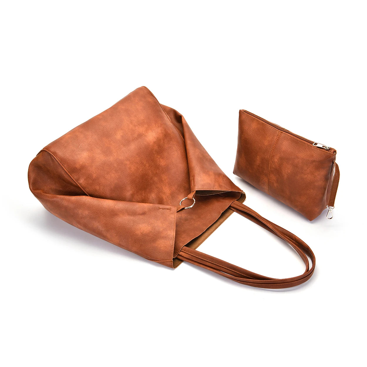 Set 2 Borse Donna Retro - Tote e Pochette Grande Capacità Spiaggia