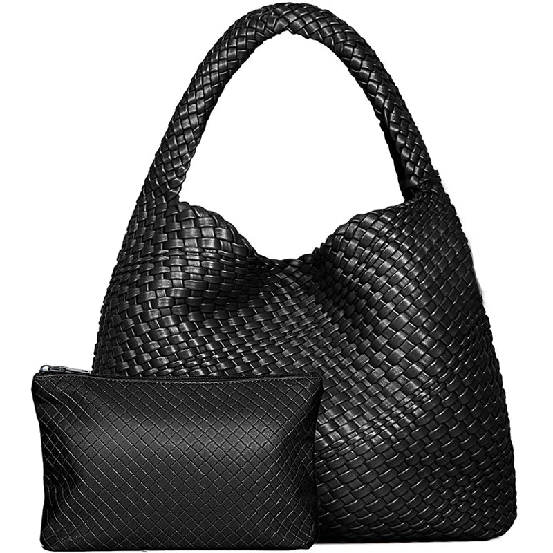 Borsa Tote Intrecciata Donna - Pelle Morbida Estate Viaggio Spiaggia