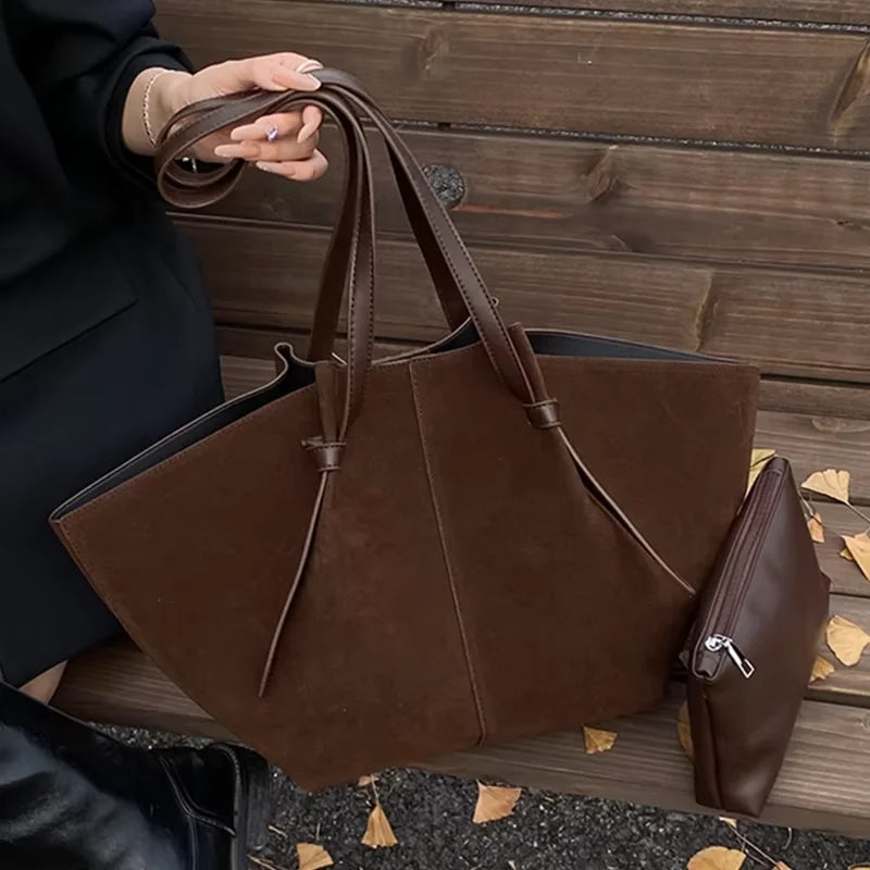 Borsa Tote Donna in Camoscio Sintetico - Grande Capacità Design Luxury