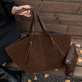 Borsa Tote Donna in Camoscio Sintetico - Grande Capacità Design Luxury