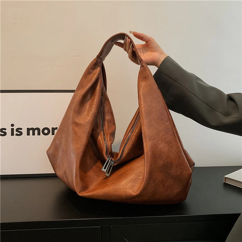 Borsa Donna Nera Grande Hobo - Pelle Morbida Viaggio Shopping