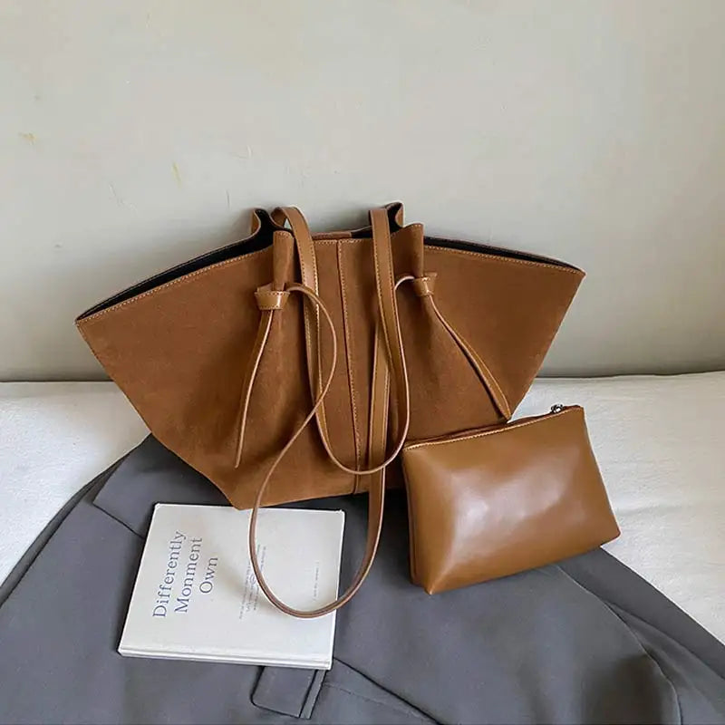 Borsa Tote Donna in Camoscio Sintetico - Grande Capacità Design Luxury