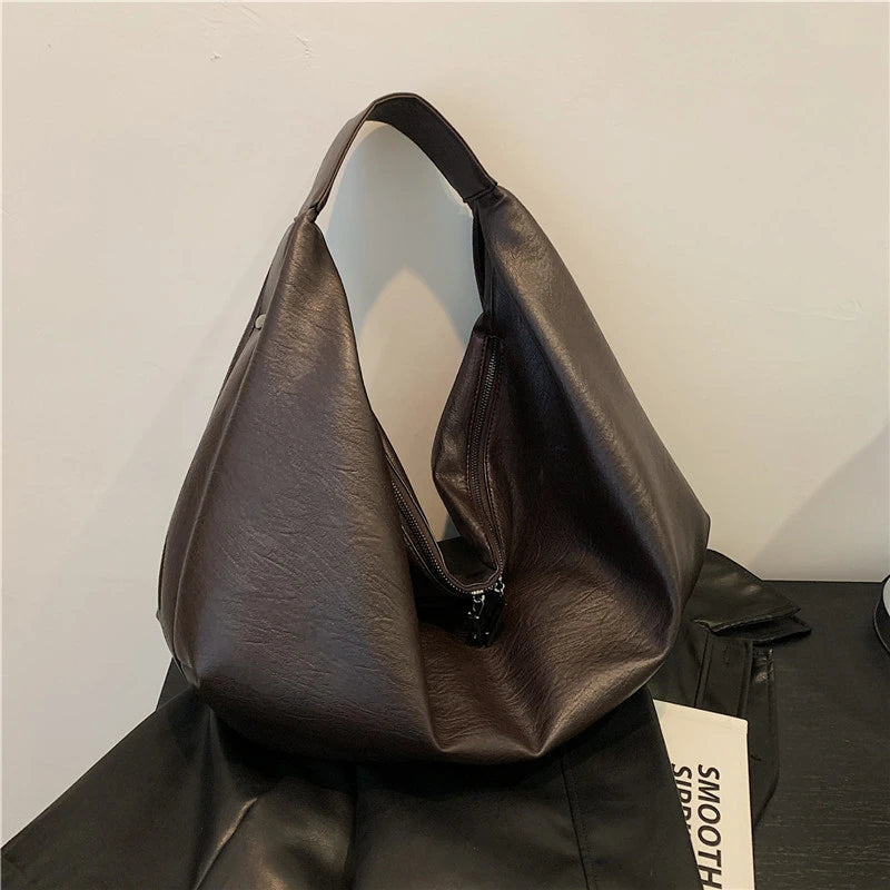 Borsa Donna Nera Grande Hobo - Pelle Morbida Viaggio Shopping