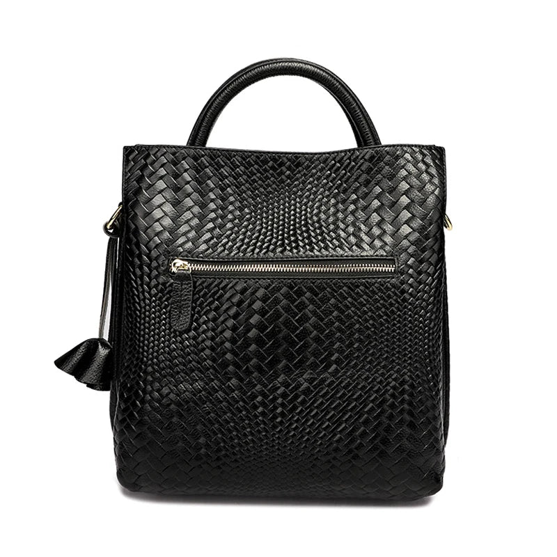 Borsa Donna Intrecciata Nera - Pelle Bovina Luxury Lavoro