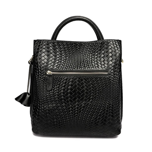 Borsa Donna Intrecciata Nera - Pelle Bovina Luxury Lavoro